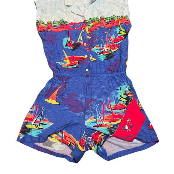 Ralph Lauren Vibrant Sailboat Kids Romper - Picture 1 of 3